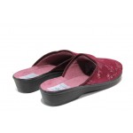 Анатомични винени дамски пантофки, текстилна материя - ежедневни обувки за целогодишно ползване N 100013463