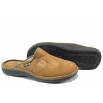 Анатомични кафяви домашни чехли, текстилна материя - ежедневни обувки за целогодишно ползване N 100013484