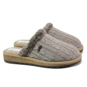 Анатомични сиви домашни чехли, естествена вълна - ежедневни обувки за целогодишно ползване N 100013481