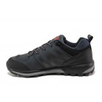 Тъмносини мъжки маратонки, здрава еко-кожа - спортни обувки за есента и зимата N 100013137
