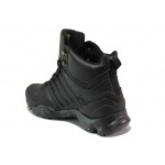 Черни мъжки боти, здрава еко-кожа - спортни обувки за есента и зимата N 100013139