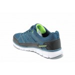 Зелени мъжки маратонки, еко-кожа и текстилна материя - спортни обувки за пролетта и лятото N 100012056