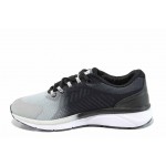 Черни дамски маратонки, еко-кожа и текстилна материя - спортни обувки за пролетта и лятото N 100012053