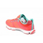 Коралови дамски маратонки, еко-кожа и текстилна материя - спортни обувки за пролетта и лятото N 100012051