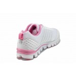 Бели дамски маратонки, еко-кожа и текстилна материя - спортни обувки за пролетта и лятото N 100012048
