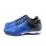 Тъмносини детски маратонки, здрава еко-кожа - футболни обувки за пролетта и лятото N 100012196