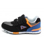 Черни детски маратонки, текстилна материя - спортни обувки за пролетта и лятото N 100012181