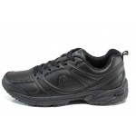 Черни мъжки спортни обувки, здрава еко-кожа - спортни обувки за пролетта и лятото N 100012261