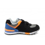 Черни детски маратонки, текстилна материя - спортни обувки за пролетта и лятото N 100012184