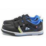 Черни анатомични детски маратонки, здрава еко-кожа - всекидневни обувки за пролетта и лятото N 100012276