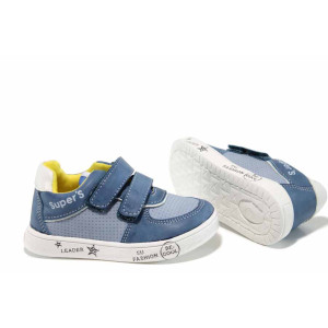Светлосини анатомични детски маратонки, здрава еко-кожа - всекидневни обувки за пролетта и лятото N 100012270