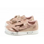 Розови детски обувки, здрава еко-кожа - всекидневни обувки за пролетта и лятото N 100012266