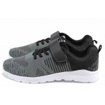 Черни детски маратонки, текстилна материя - всекидневни обувки за пролетта и лятото N 100012277