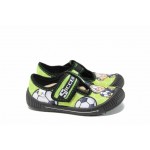 Зелени анатомични детски обувки, текстилна материя - равни обувки за целогодишно ползване N 100012317