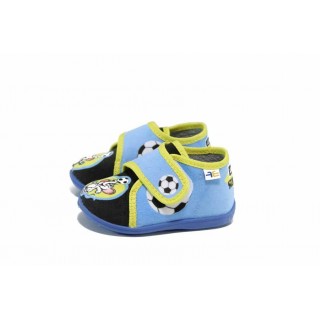 Сини анатомични детски обувки, текстилна материя - равни обувки за целогодишно ползване N 100012316