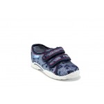 Сини анатомични детски обувки, текстилна материя - равни обувки за целогодишно ползване N 100012380