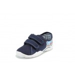 Сини анатомични детски обувки, текстилна материя - равни обувки за целогодишно ползване N 100012381