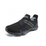 Черни мъжки спортни обувки, текстилна материя - спортни обувки за пролетта и лятото N 100012416