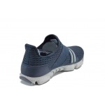 Тъмносини мъжки спортни обувки, текстилна материя - спортни обувки за пролетта и лятото N 100012415