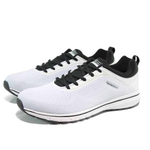 Бели мъжки спортни обувки, текстилна материя - спортни обувки за пролетта и лятото N 100012418