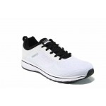 Бели мъжки спортни обувки, текстилна материя - спортни обувки за пролетта и лятото N 100012418