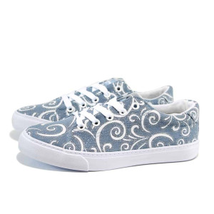 Сини детски маратонки, текстилна материя - спортни кецове за пролетта и лятото N 100012540