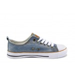 Сини мъжки спортни обувки, текстилна материя - спортни кецове за пролетта и лятото N 100012554