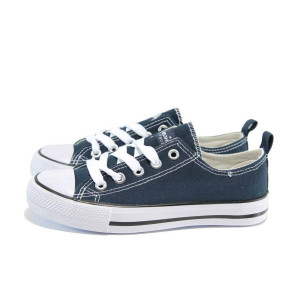 Сини детски маратонки, текстилна материя - спортни кецове за пролетта и лятото N 100012538