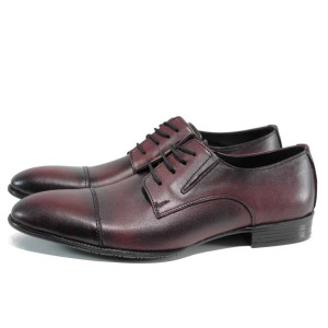 Винени анатомични мъжки обувки, естествена кожа - официални обувки за целогодишно ползване N 100012063