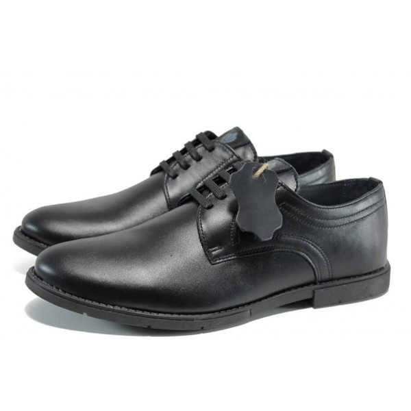Черни анатомични мъжки обувки, естествена кожа - всекидневни обувки за пролетта и лятото N 100012327
