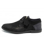 Черни анатомични мъжки обувки, естествен набук - всекидневни обувки за пролетта и лятото N 100012334