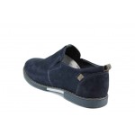 Сини анатомични мъжки обувки, естествен набук - всекидневни обувки за пролетта и лятото N 100012330