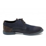 Сини анатомични мъжки обувки, естествена кожа - всекидневни обувки за пролетта и лятото N 100012333