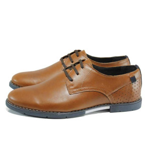 Кафяви анатомични мъжки обувки, естествена кожа - всекидневни обувки за пролетта и лятото N 100012326