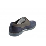 Сини анатомични мъжки обувки, естествен набук - всекидневни обувки за пролетта и лятото N 100012325