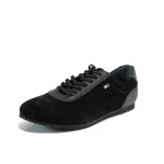 Черни мъжки обувки, естествен набук - спортни обувки за пролетта и лятото N 100012400