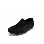 Черни анатомични мъжки мокасини, естествен набук - ежедневни обувки за пролетта и лятото N 100012446