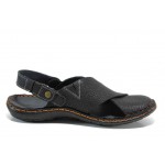 Черни ортопедични мъжки сандали, естествена кожа - ежедневни обувки за пролетта и лятото N 100012638