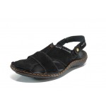 Черни ортопедични мъжки сандали, естествен набук - ежедневни обувки за пролетта и лятото N 100012636