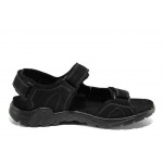 Черни анатомични мъжки сандали, естествен набук - ежедневни обувки за пролетта и лятото N 100012683