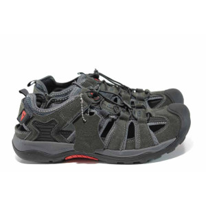 Сиви анатомични мъжки обувки, естествена кожа - ежедневни обувки за пролетта и лятото N 100012777