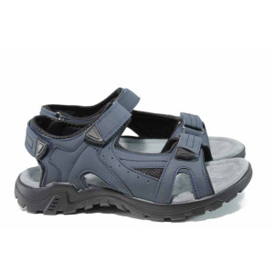 Сини анатомични мъжки сандали, здрава еко-кожа - ежедневни обувки за пролетта и лятото N 100012775