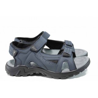 Сини анатомични мъжки сандали, здрава еко-кожа - ежедневни обувки за пролетта и лятото N 100012775