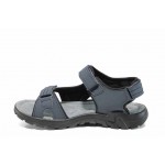 Сини анатомични мъжки сандали, здрава еко-кожа - ежедневни обувки за пролетта и лятото N 100012775