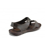 Кафяви мъжки сандали, здрава еко-кожа - ежедневни обувки за пролетта и лятото N 100012826