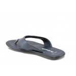 Сини анатомични мъжки чехли, естествена кожа - ежедневни обувки за лятото N 100011006