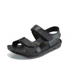 Черни мъжки сандали, здрава еко-кожа - ежедневни обувки за пролетта и лятото N 100012846