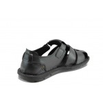 Черни анатомични мъжки сандали, здрава еко-кожа - ежедневни обувки за пролетта и лятото N 100012857