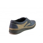 Ортопедични тъмносини мъжки обувки, естествена кожа - ежедневни обувки за есента и зимата N 100012957
