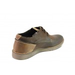 Анатомични кафяви мъжки обувки, естествен набук - всекидневни обувки за есента и зимата N 100013006